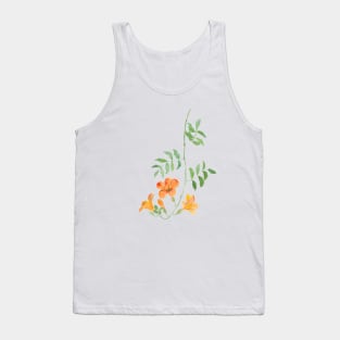 orange trumpet vine watercolor Tank Top